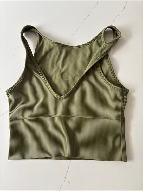 lululemon athletica Tops - lululemon athletica Olive Green Ribbed Crop Tank
